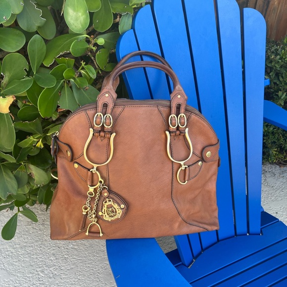 Juicy Couture Y2K Equestrian Large Leather Bowler Handbag - Picture 6 of 17